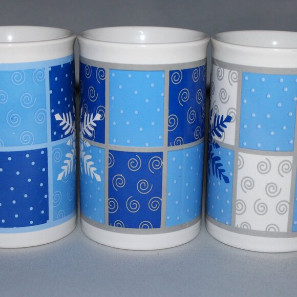 Vintage Coffee Mugs | Life @ Home Snowflake Mugs | Set of 3 Mugs - Picture 8 of 10